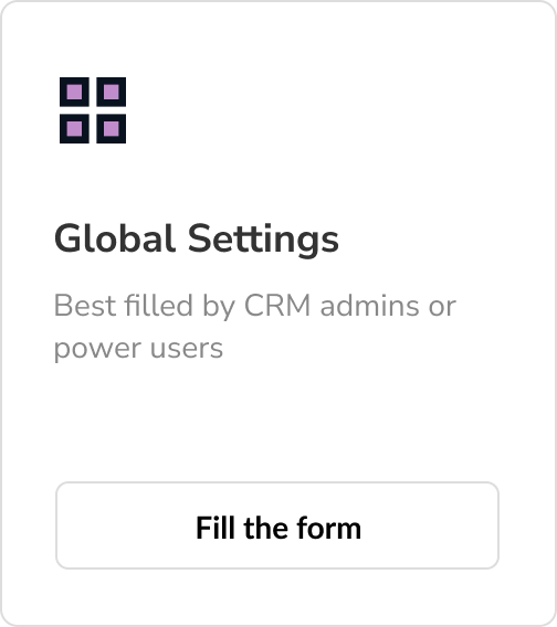 Global Settings New form